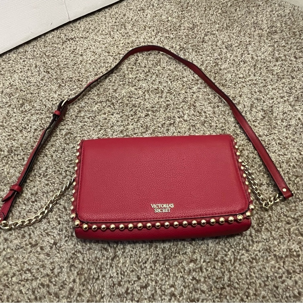 Victoria's Secret Red Clutch/Purse with Gold Accents - Picture 2 of 14